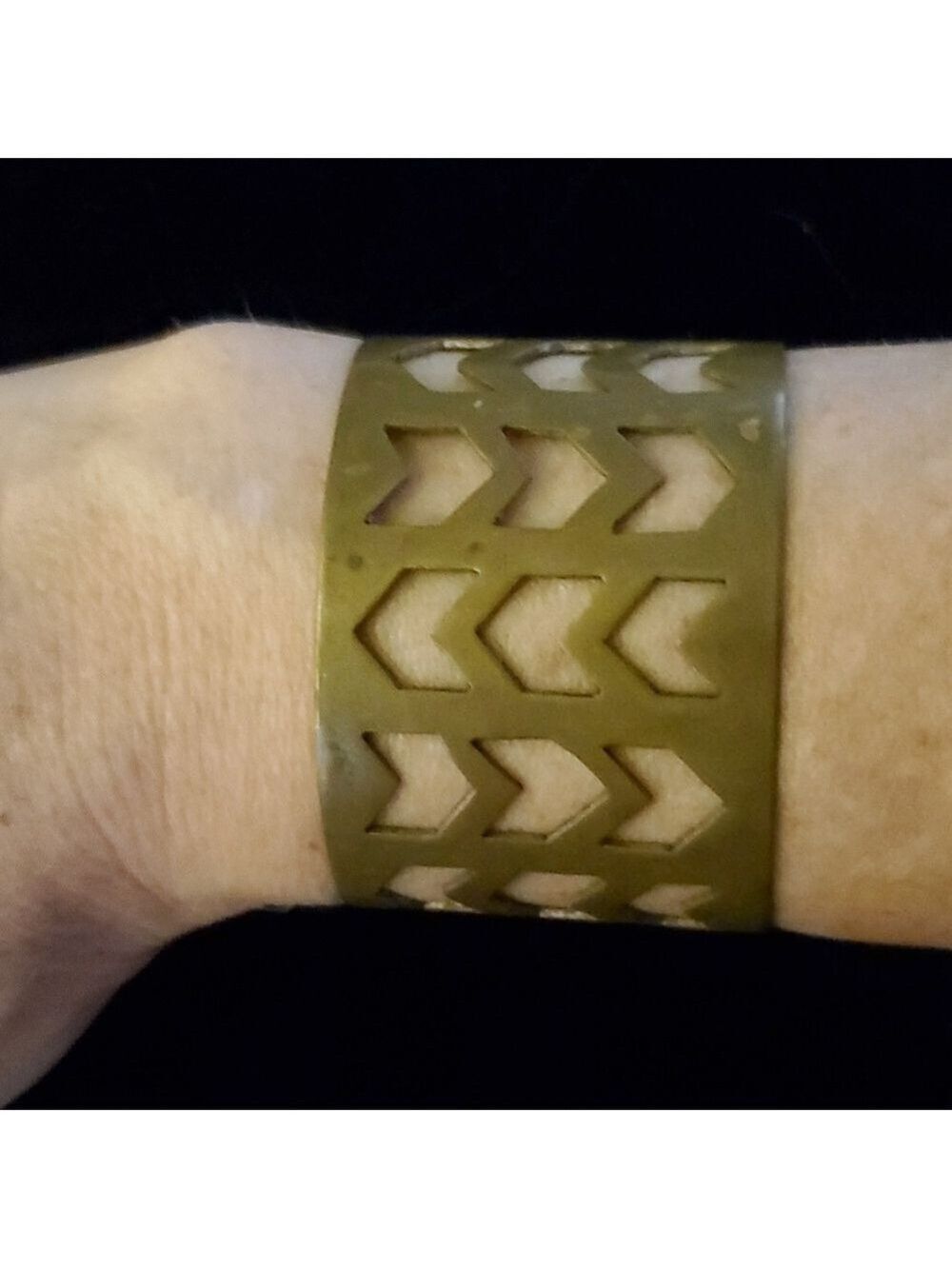Chevron brass cuff small